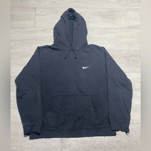 NIKE Side Swoosh Hoodie Sweatshirt Distressed Faded Embroidered Thrashed Size XL